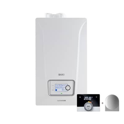 baxi caldaia a condensazione baxi luna style 24 mago low nox metano o gpl completo di kit scarico fumi a7754005