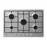 candy piano cottura a gas chw7x idea 5 fuochi 75 cm colore inox lxp 74x51 con griglie lavabili in lavastoviglie 33801969 ean 8016361966857