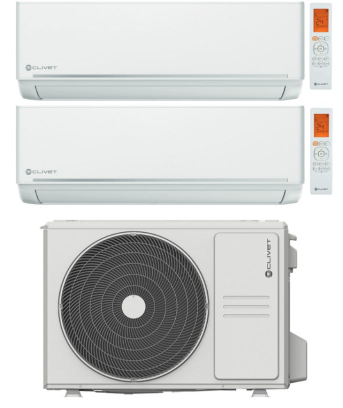 clivet climatizzatore condizionatore clivet dual split inverter ezcool 900012000 btu con mu2 y53m wi fi optional 912