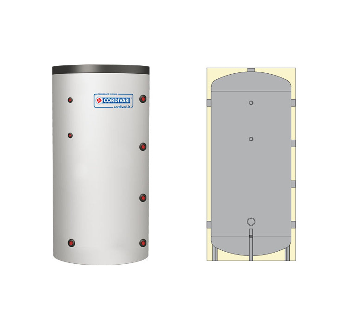 cordivari volano termico pdc separatore idraulico pensile grezzo per pompa di calore cordivari 200 litri