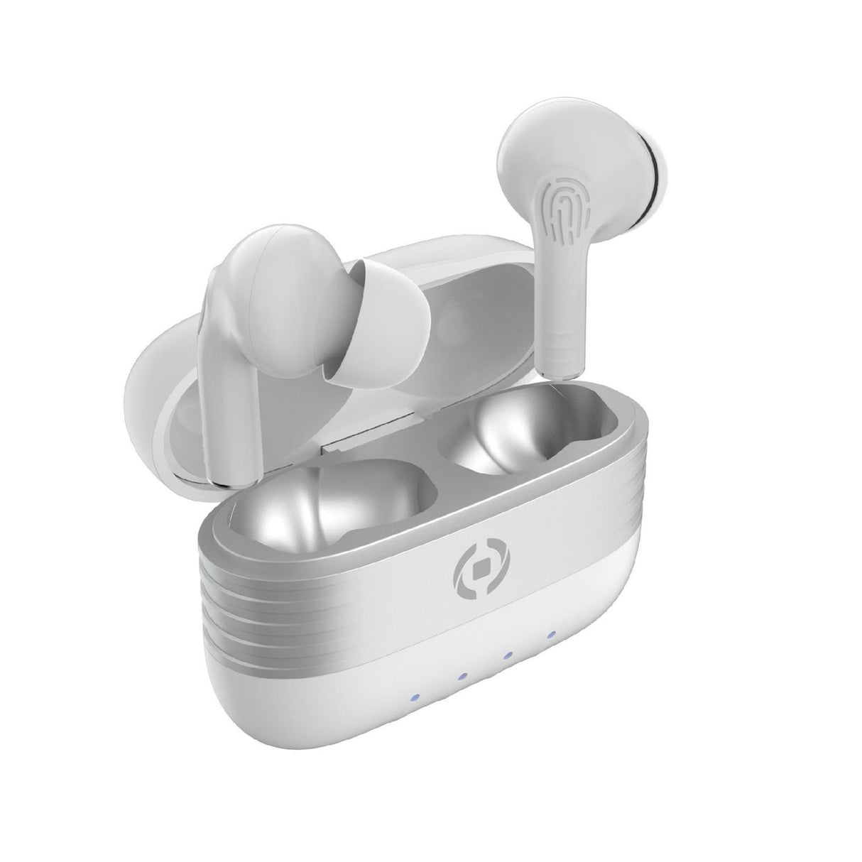 cuffie auricolari buetooth celly slim1 colore bianco custodia di ricarica rigida usb c