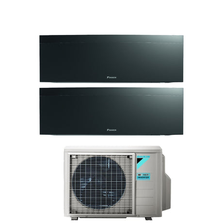 daikin climatizzatore condizionatore daikin bluevolution dual split inverter serie emura black iii 718 con 2mxm50n r 32 wi fi integrato 700018000 colore nero garanzia italiana