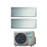 daikin climatizzatore condizionatore daikin bluevolution dual split inverter serie stylish total silver 1218 con 2mxm68n r 32 wi fi integrato 1200018000 colore grigio garanzia italiana