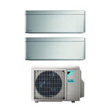 daikin climatizzatore condizionatore daikin bluevolution dual split inverter serie stylish total silver 515 con 2mxm50m9n r 32 wi fi integrato 500015000 colore grigio garanzia italiana ean 8059657008442