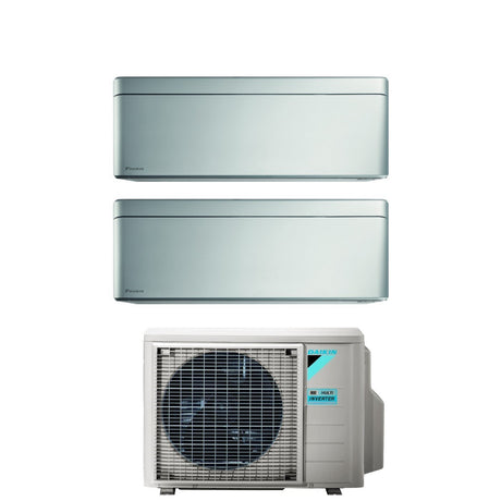 daikin climatizzatore condizionatore daikin bluevolution dual split inverter serie stylish total silver 57 con 2mxm40mn r 32 wi fi integrato 50007000 colore grigio garanzia italiana ean 8059657008473