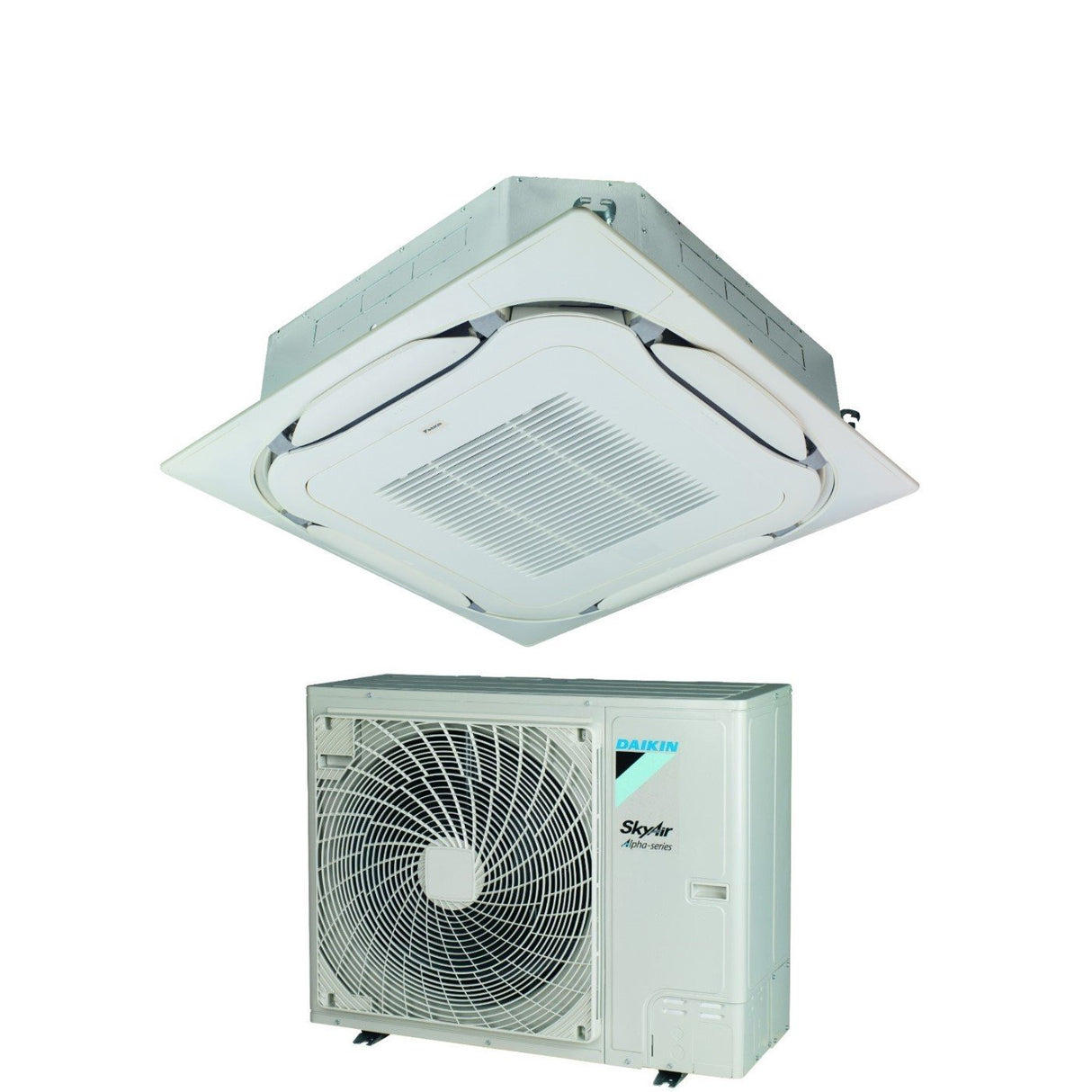 daikin climatizzatore condizionatore daikin bluevolution inverter a cassetta round flow skyair alpha series 36000 btu fcag100b rzag100nv1 monofase r 32 wi fi optional con griglia standard