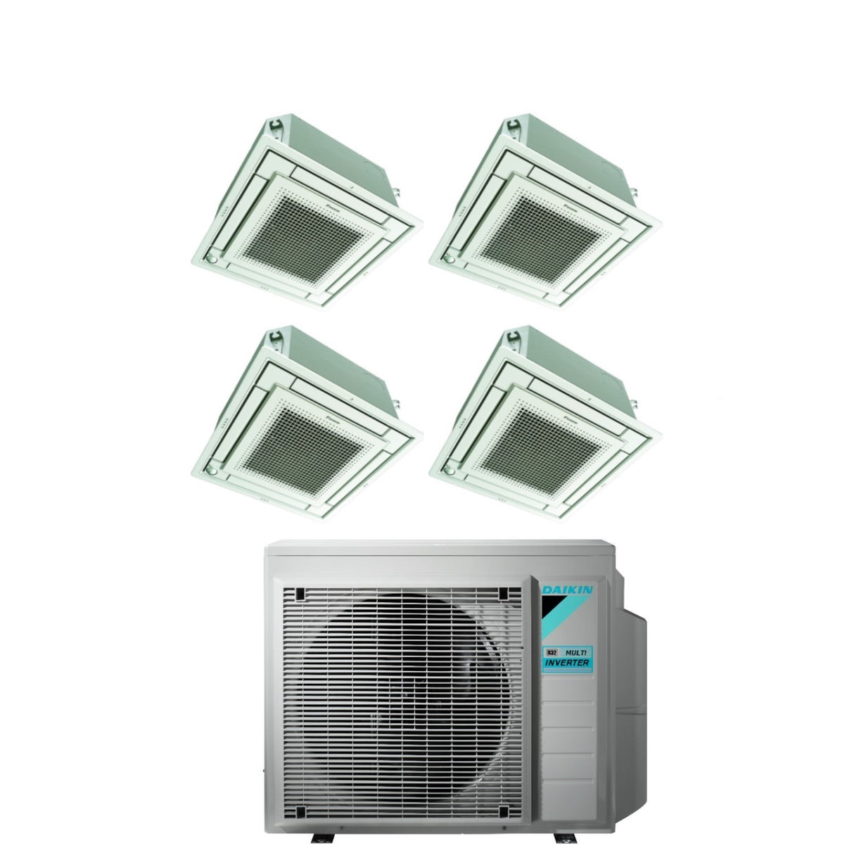 daikin climatizzatore condizionatore daikin bluevolution inverter quadri split a cassetta ffa a 991212 con 4mxm80n r 32 wi fi optional con griglia bianca inclusa 900090001200012000 garanzia italiana