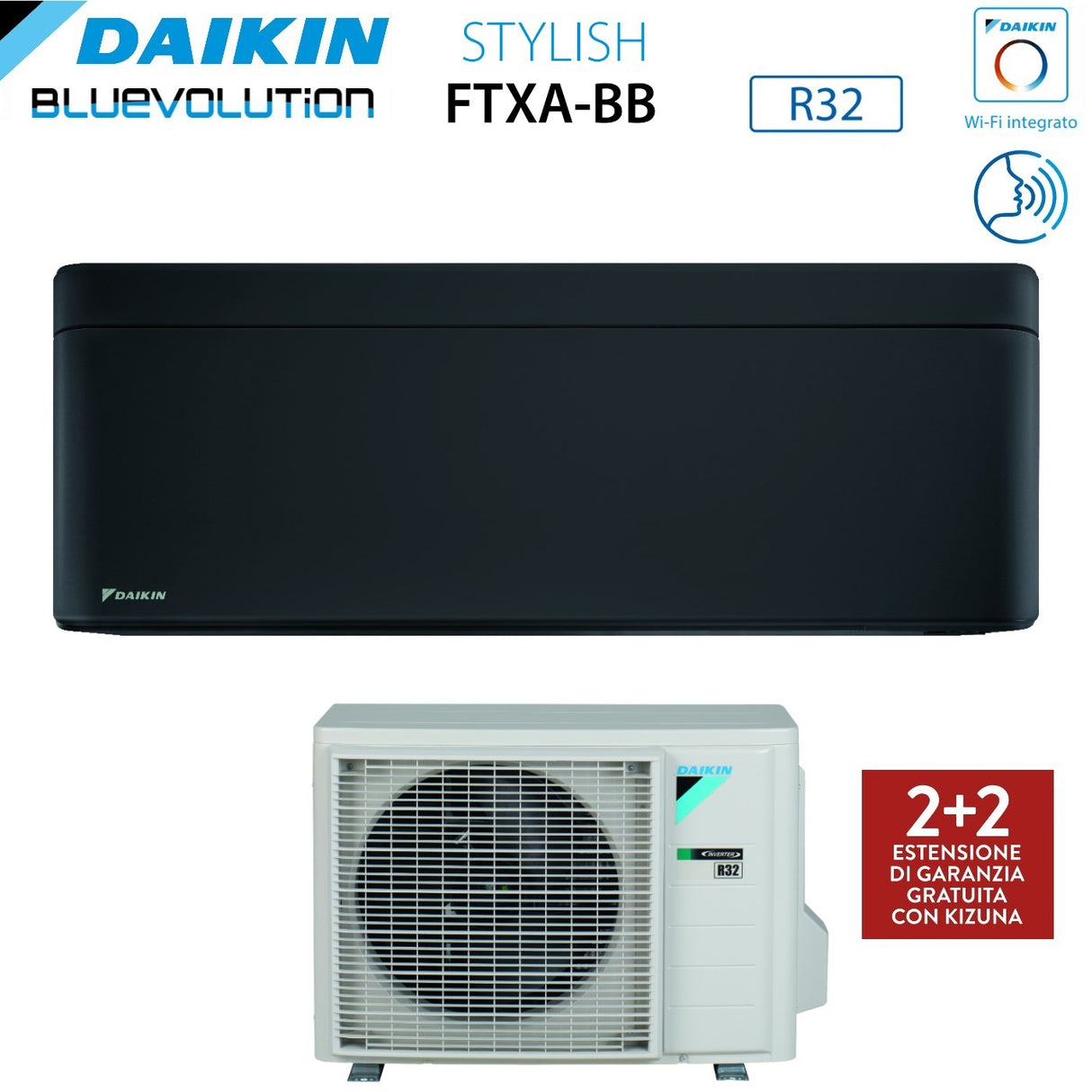 daikin climatizzatore condizionatore daikin bluevolution inverter serie stylish total black 15000 btu ftxa42bb r 32 wi fi integrato classe a colore nero garanzia italiana ean 8059657003546