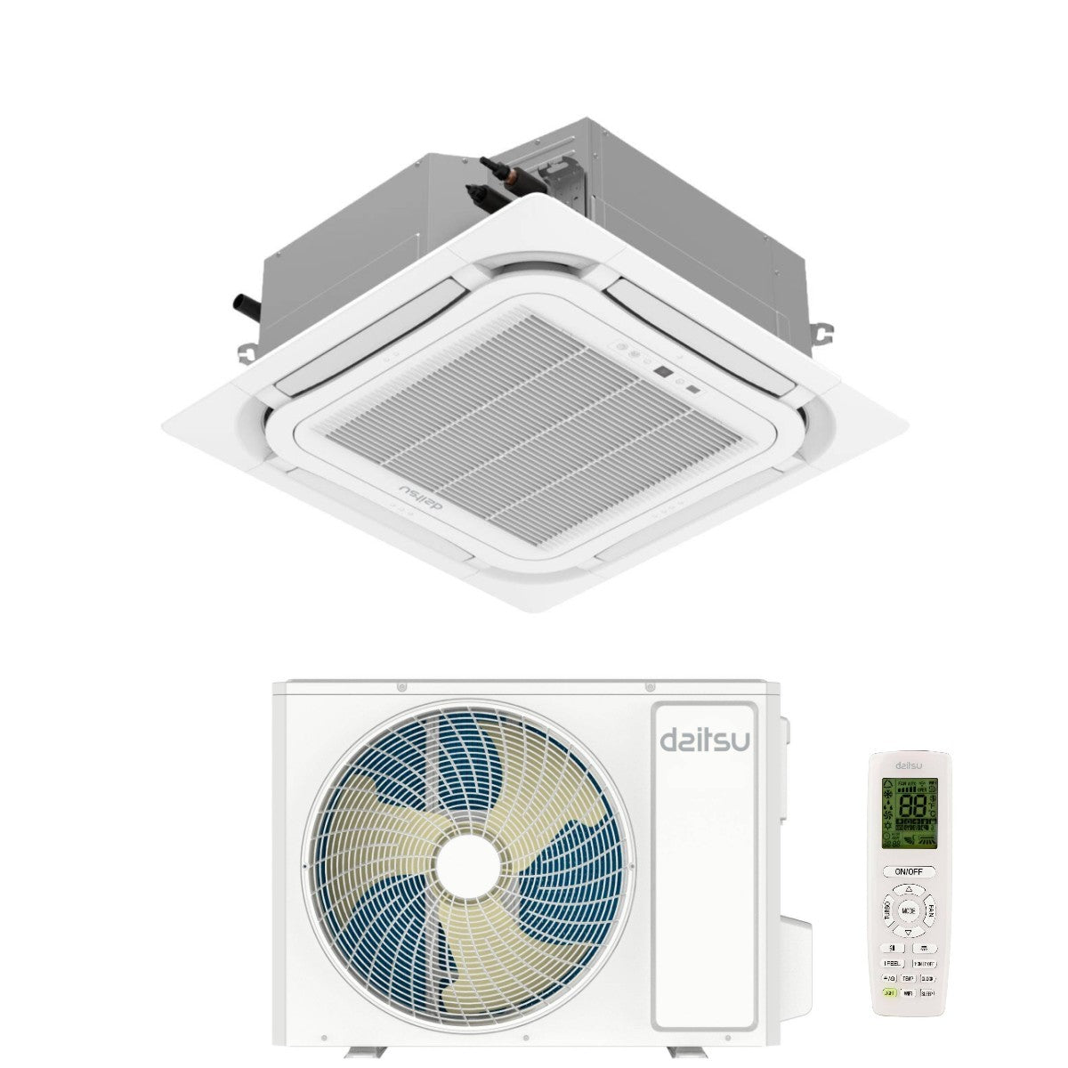 daitsu condizionatore a cassetta daitsu 42000 btu aud42kdbs trifase r 32 wi fi optional con telecomando e griglia