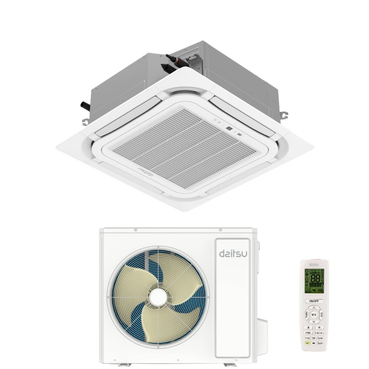 daitsu condizionatore a cassetta daitsu 60000 btu aud60tkdbs trifase r 32 wi fi optional con telecomando e griglia