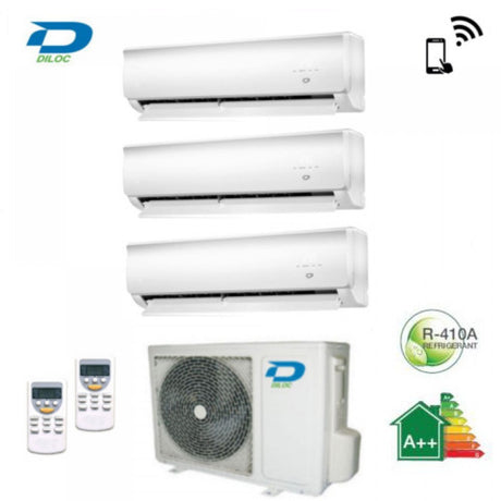 diloc climatizzatore condizionatore diloc trial split inverter serie wall 9912 con wall out300 wi fi 9000900012000
