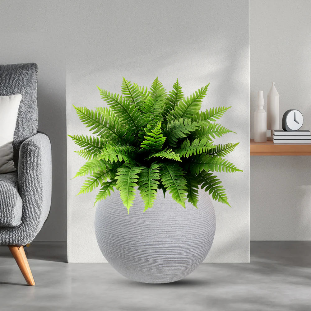 divina garden vaso in resina da esterno interno per piante tondo a sfera di design d 40x33h botticelli beige ean 8056157808978