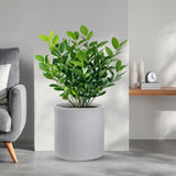 divina garden vaso in resina da esterno interno per piante tondo cilindrico di design d 36x35h modigliani beige ean 8056157808930