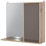 easycomfort easycomfort armadietto pensile per bagno con anta a specchio grigio e rovere ean 8054111842907