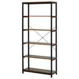 easycomfort easycomfort libreria in stile industriale vintage con 6 mensole in legno e metallo nero ean 8054144131009