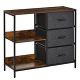 easycomfort easycomfort mobile cassettiera multiuso con cassetti in tessuto 80x29x71cm marrone