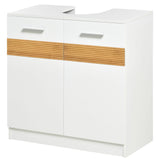 easycomfort easycomfort mobile sotto lavabo bagno mobiletto bagno sottolavandino con antine in legno 60x30x60.5cm bianco