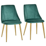 easycomfort easycomfort set 2 sedie moderne e imbottite da salotto soggiorno cucina sala da pranzo verde e oro