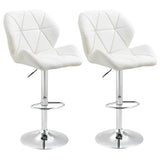 easycomfort easycomfort set 2 sgabelli da bar girevoli con altezza regolabile rivestimento similpelle e base rotonda bianco