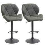 easycomfort easycomfort set 2 sgabelli da bar girevoli con altezza regolabile rivestimento similpelle e base rotonda grigio