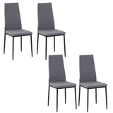 easycomfort easycomfort set 4 sedie imbottite in stile moderno in metallo e tessuto grigio