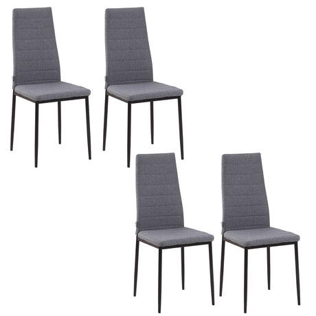 easycomfort easycomfort set 4 sedie imbottite in stile moderno in metallo e tessuto grigio