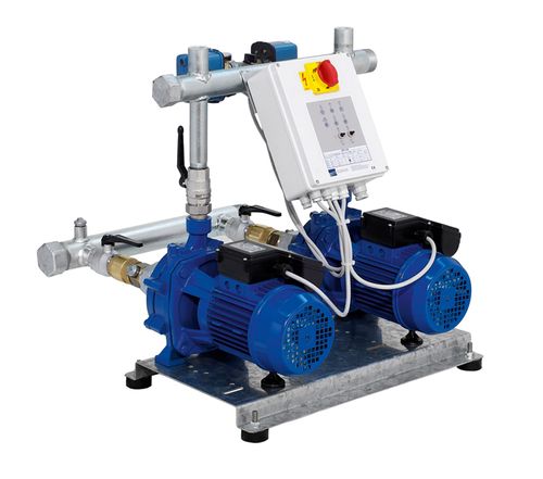 ebara gruppo di pressurizzazione ebara con 2 pompe bigiranti orizzontali con idraulica in ghisa e collettori in inox 304 2gp cda 200 t 2001150004m senza vaso e con predisposizione montaliquidi