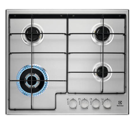 electrolux piano cottura a gas electrolux egs6434x 4 fuochi in acciaio smaltato lxp 74x51 cm con bruciatore wok multicorona ean 7332543789269