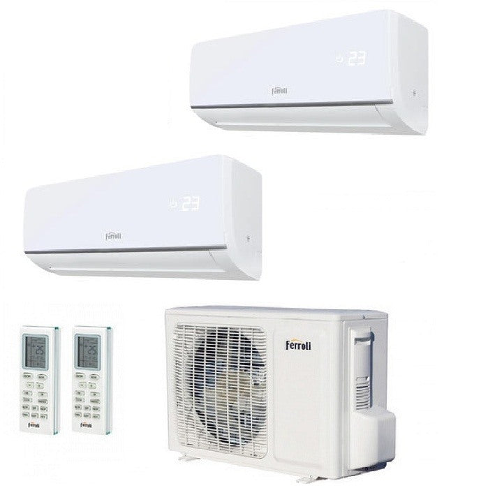 ferroli climatizzatore condizionatore ferroli dual split inverter r32 serie aster m 3.2 1200012000 con 18 2 1212 ean 8059657010612