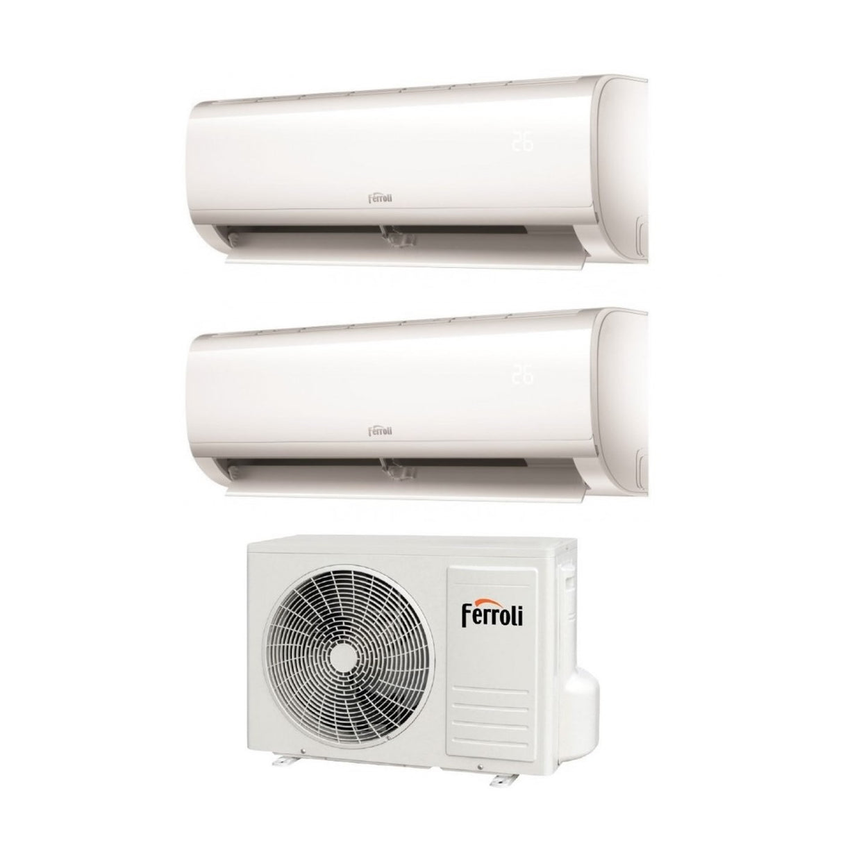 ferroli climatizzatore condizionatore ferroli dual split inverter serie ambra m 912 con 18 2 r 32 wi fi integrato 900012000 novita