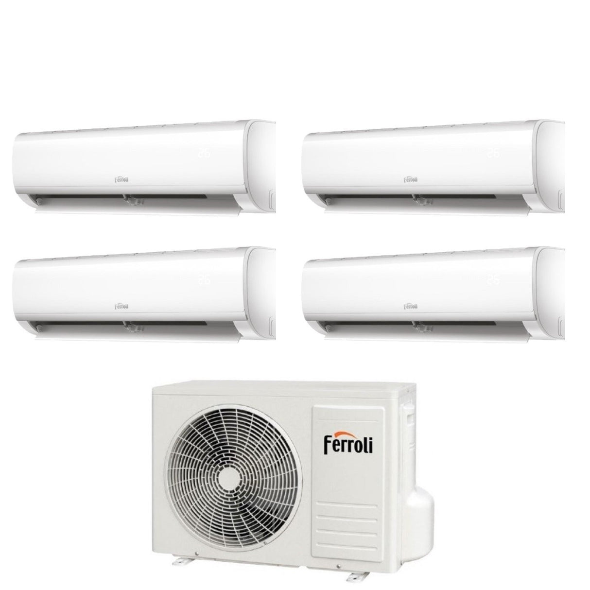 ferroli climatizzatore condizionatore ferroli quadri split inverter serie diamant plus m 99912 con 28 4 r 32 wi fi integrato 90009000900012000 novita