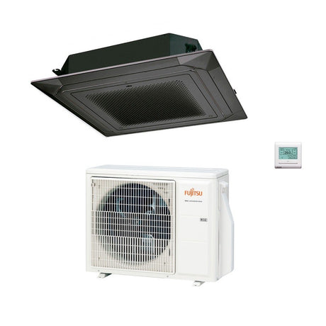 fujitsu climatizzatore condizionatore fujitsu cassetta 4 vie serie eco kr circular flow 54000 btu r 32 cod. 3ngf88455 black nero auxg54krlb novita