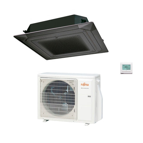 fujitsu climatizzatore condizionatore fujitsu cassetta 4 vie serie kr circular flow 24000 btu r 32 cod. 3ngf88440 a black nero auxg24krlb novita