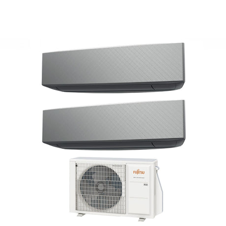 fujitsu climatizzatore condizionatore fujitsu dual split inverter serie ke silver 99 con aoyg18kbta2 r 32 wi fi integrato 90009000 colore argento