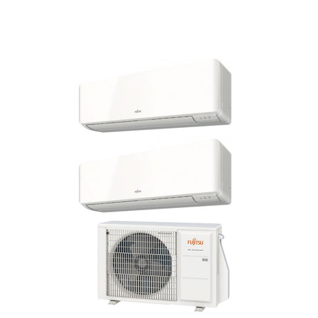 fujitsu climatizzatore condizionatore fujitsu dual split inverter serie km 712 con aoyg14kbta2 r 32 wi fi optional 700012000 novita ean 8059657011275