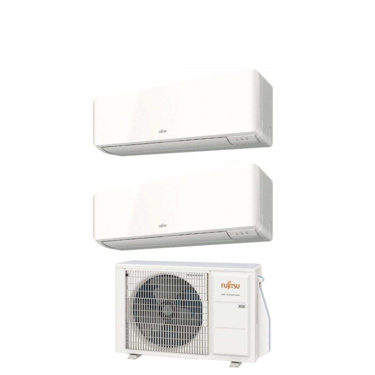 fujitsu climatizzatore condizionatore fujitsu dual split inverter serie km 77 con aoyg14kbta2 r 32 wi fi optional 70007000 novita ean 8059657011299