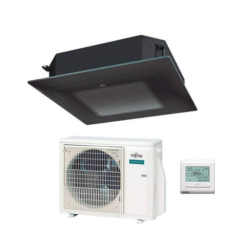 fujitsu condizionatore a cassetta fujitsu kr circular flow black 18000 btu auxg18krlb r 32 wi fi optional con griglia e filocomando