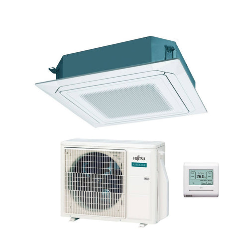 fujitsu condizionatore a cassetta fujitsu kr eco circular flow white 18000 btu auxg18krlb r 32 wi fi optional con griglia e filocomando