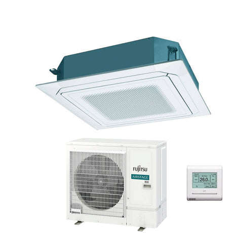 fujitsu condizionatore a cassetta fujitsu kr eco circular flow white 30000 btu auxg30krlb r 32 wi fi optional con griglia e filocomando