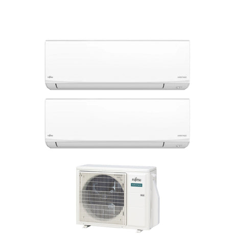 fujitsu condizionatore dual split fujitsu kj white 79 con aoeg18kbca2 r 32 wi fi integrato