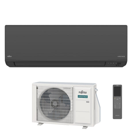 fujitsu condizionatore fujitsu kj black 7000 btu aseh07kjcalb r 32 wi fi integrato