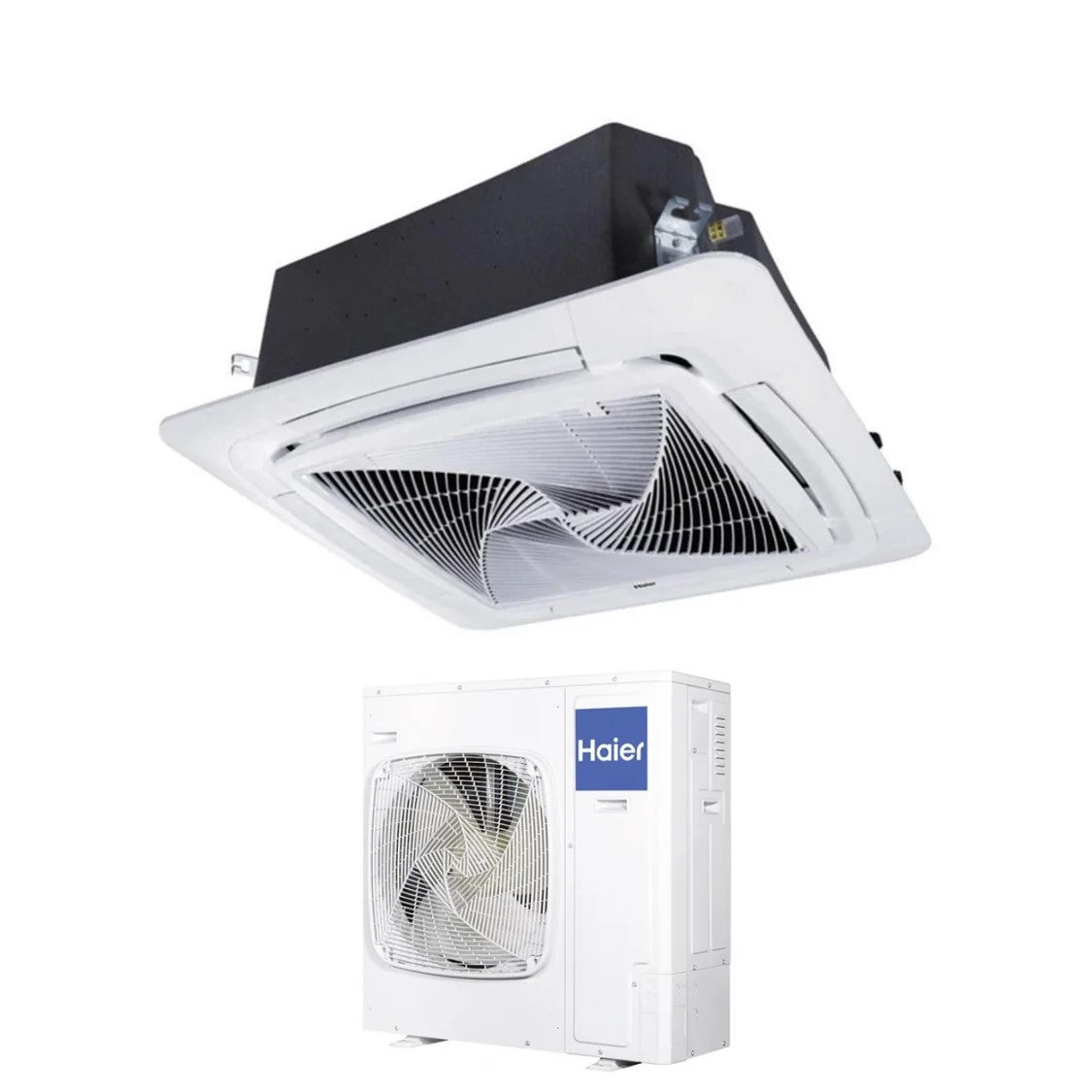 haier climatizzatore condizionatore haier cassetta 90x90 round flow 42000 btu abh125k1erg trifase r 32 wi fi optional con pannello no sensor incluso nessun comando