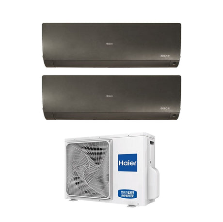 haier climatizzatore condizionatore haier dual split inverter serie flexis black 77 con 2u40s2sm1fa r 32 wi fi integrato colore nero 70007000