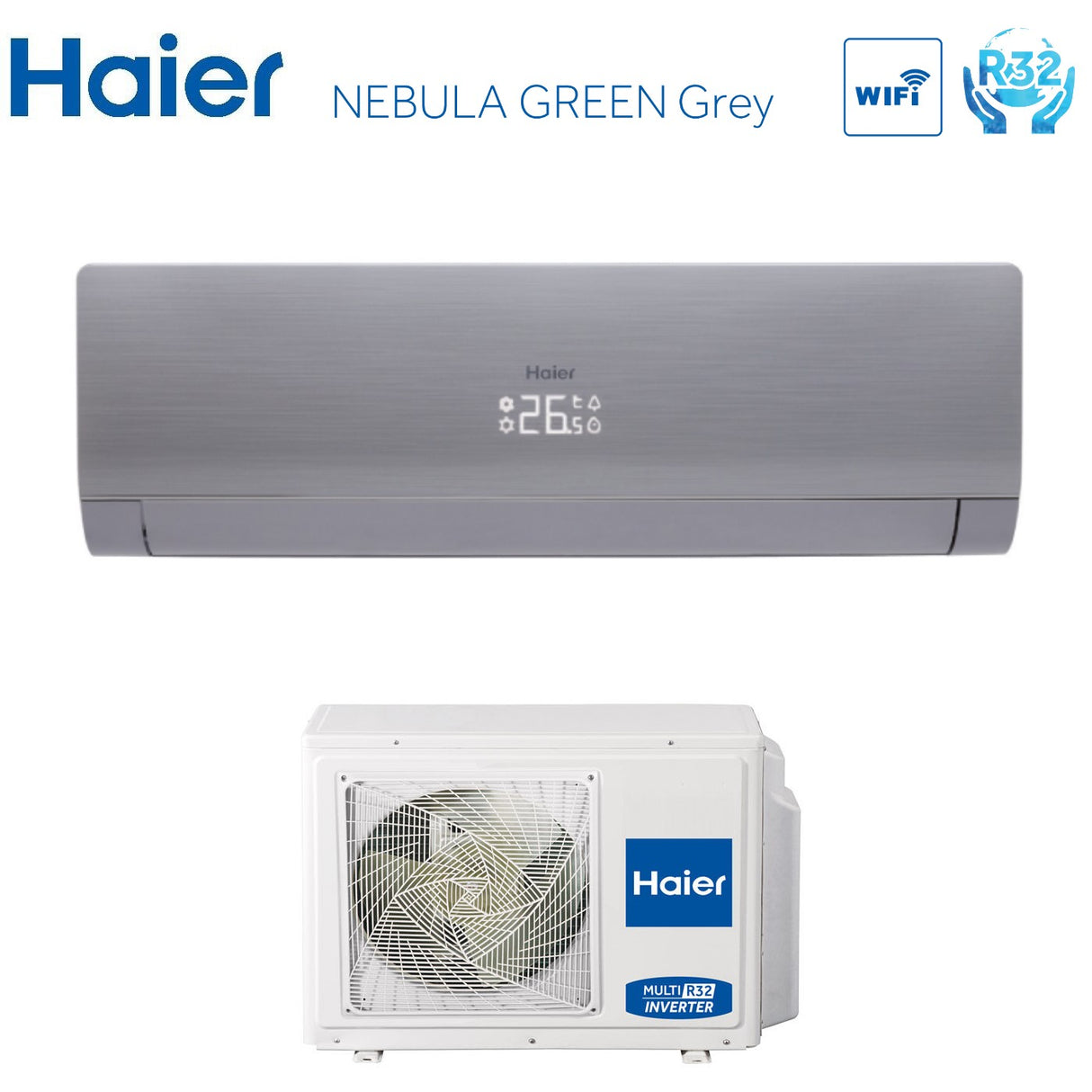 haier climatizzatore condizionatore haier nebula green g grey 9000 btu as25s2sn3fa classe a ean 8059657004321