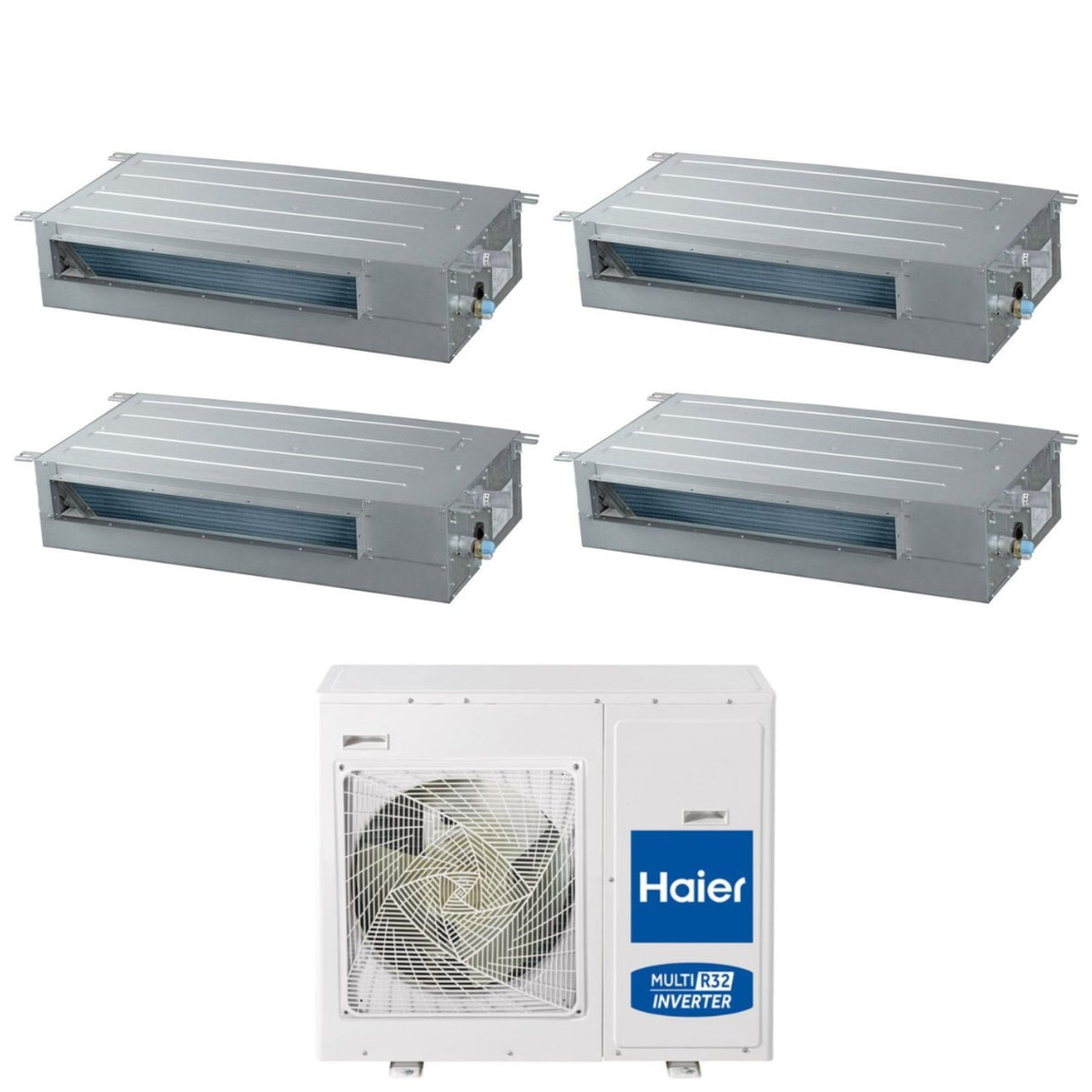 haier climatizzatore condizionatore haier quadri split inverter serie canalizzato slim 991212 con 4u85s2sh1fa r32 wifi optional 900090001200012000