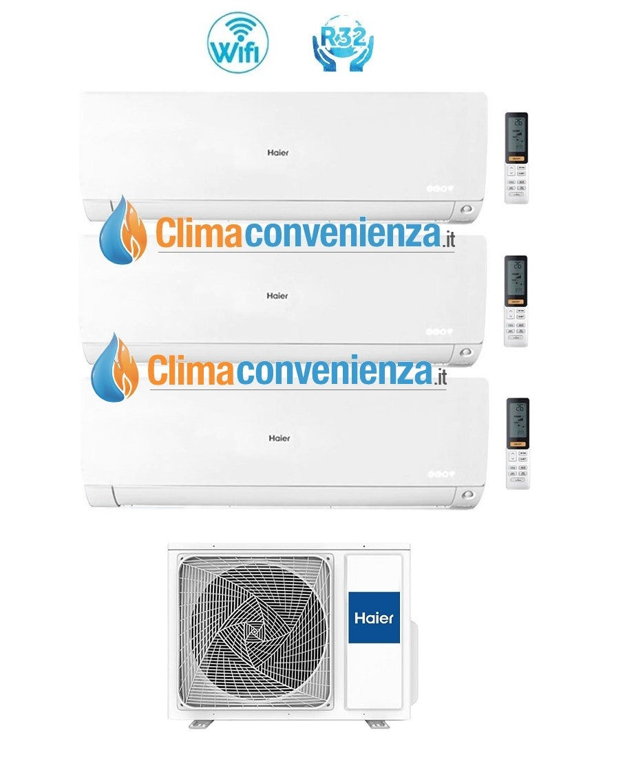 haier climatizzatore condizionatore trial split inverter haier serie flexis white 700090009000 btu con 3u55s2sr2fa r 32 wi fi 799 novita