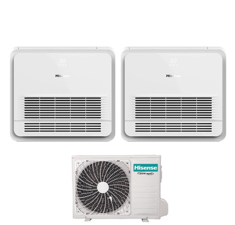 hisense climatizzatore condizionatore hisense dual split console 1212 con 3amw62u4rjc r 32 wi fi optional telecomando di serie incluso 1200012000