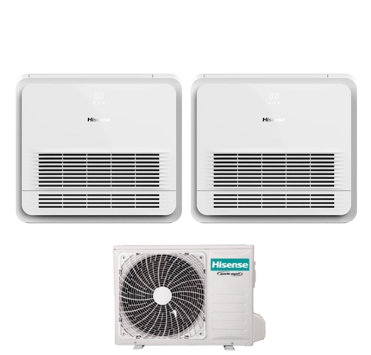 hisense climatizzatore condizionatore hisense dual split console 99 con 2amw35u4rgc r 32 wi fi optional telecomando di serie incluso 90009000