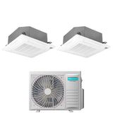 hisense climatizzatore condizionatore hisense dual split inverter a cassetta 1212 con 2amw52u4rxc r 32 wi fi optional 1200012000 con telecomando e pannello incluso