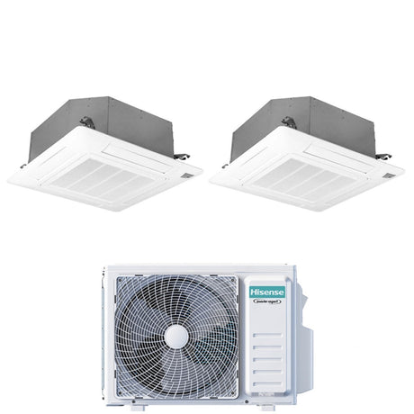hisense climatizzatore condizionatore hisense dual split inverter a cassetta 912 con 2amw52u4rxc r 32 wi fi optional 900012000 con telecomando e pannello incluso